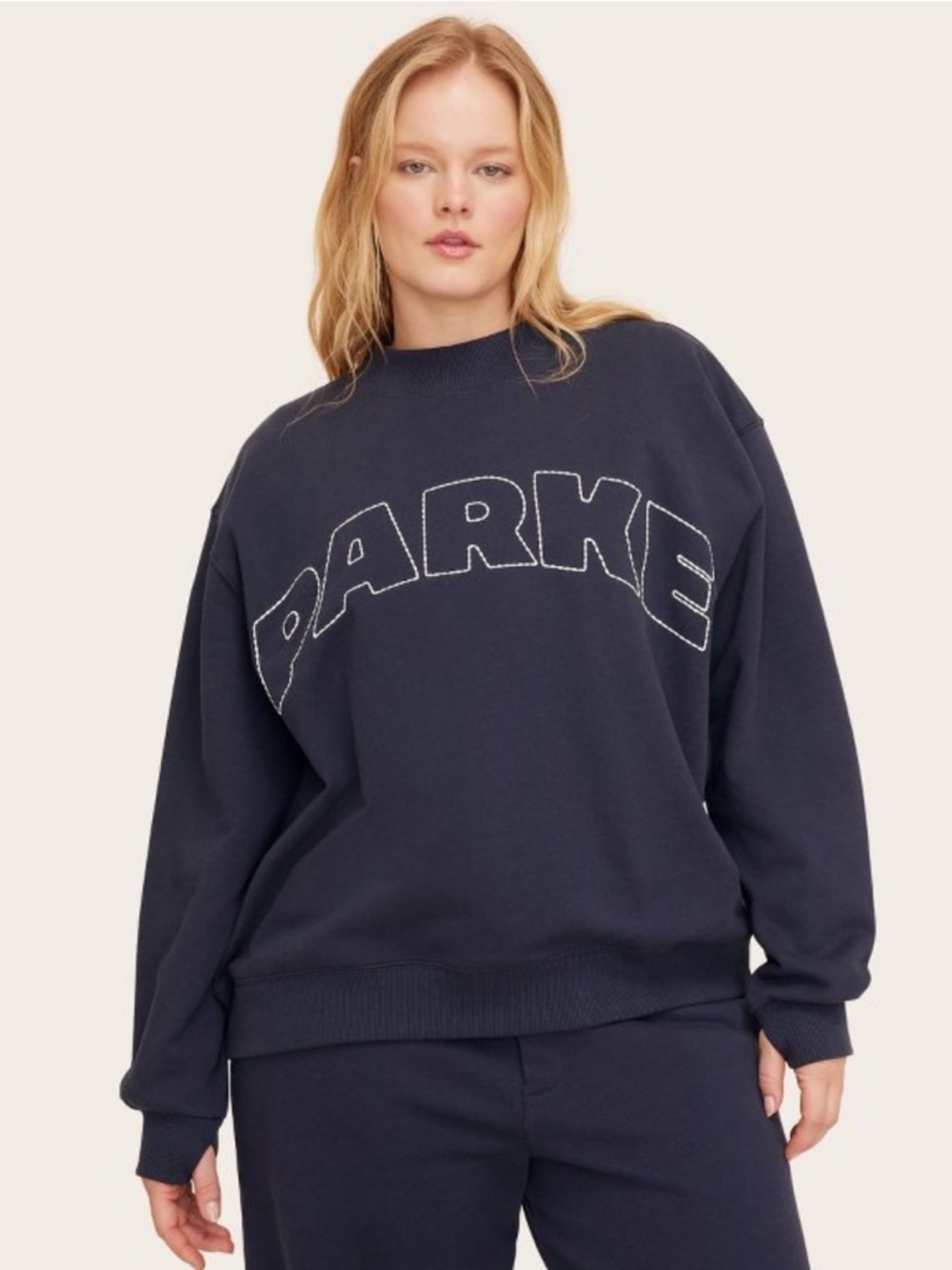 NWT Parke x Target Mockneck Pullover Sweatshirt Navy Blue